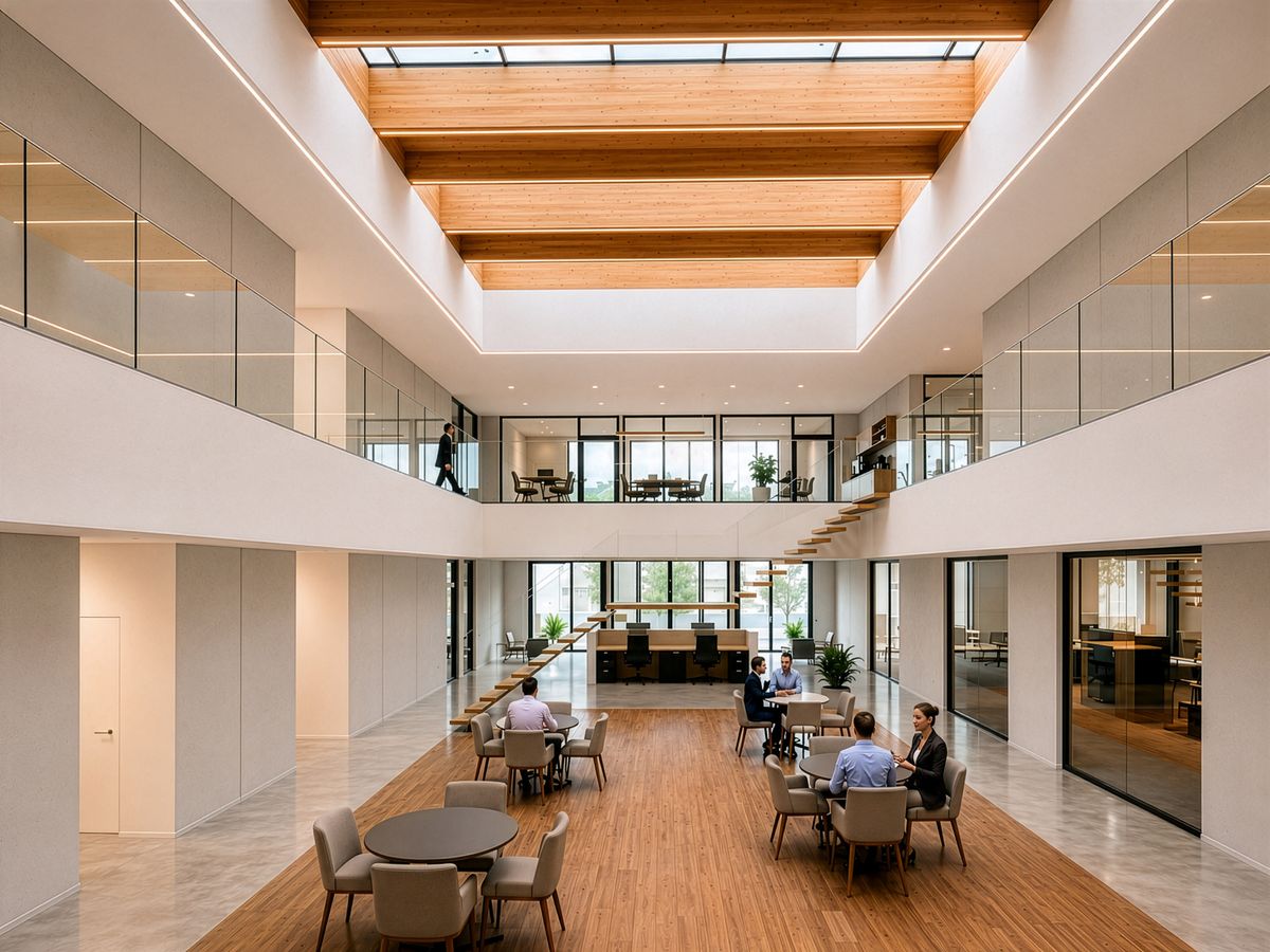 Two-storey atrium with a roof light