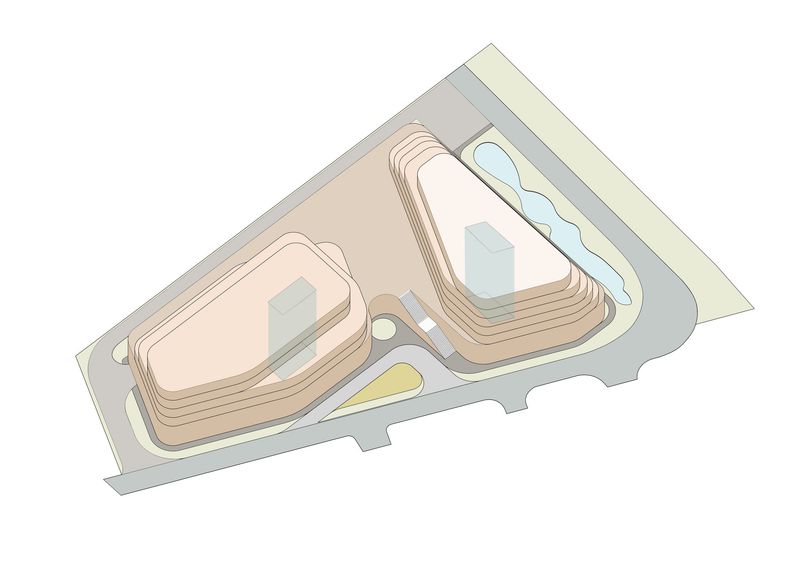 Volume study, office building in Ghent, step 2