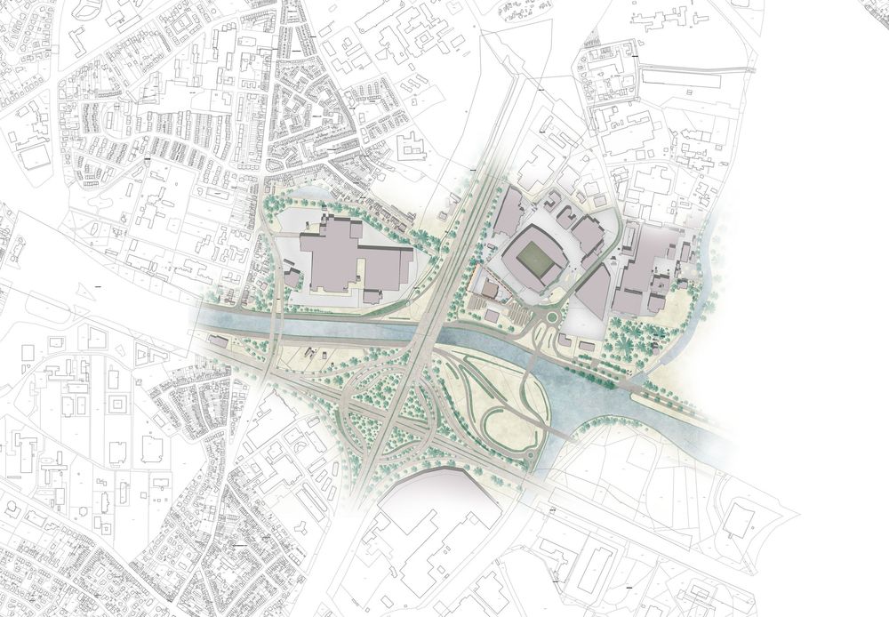 Site plan of a study location in Ghent
